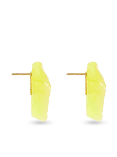 Shop Completedworks Scrunch Stud Earrings In Yellow