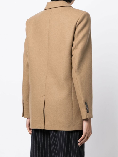 Shop Iro Double Breasted Blazer In Brown