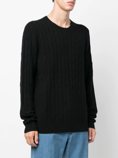 Shop Polo Ralph Lauren Cable-knit Cashmere Jumper In Schwarz