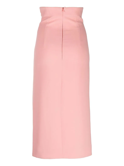 Shop Alessandro Vigilante Front-slit Pencil Skirt In Pink