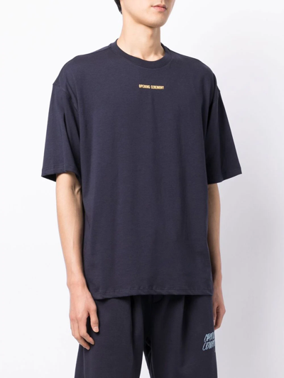 Shop Opening Ceremony Graphic-print Cotton T-shirt In Blau