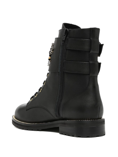 Kurt Geiger Hackney Buckle-embellished Leather Ankle Boots In Black