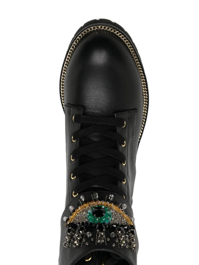 Kurt Geiger Hackney Buckle-embellished Leather Ankle Boots In Black