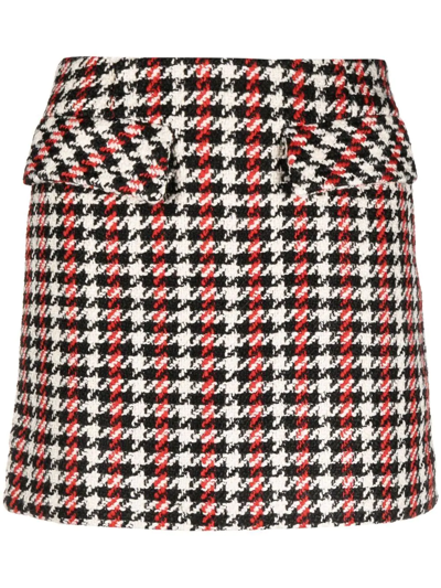 Shop Baum Und Pferdgarten Houndstooth A-line Mini Skirt In Red