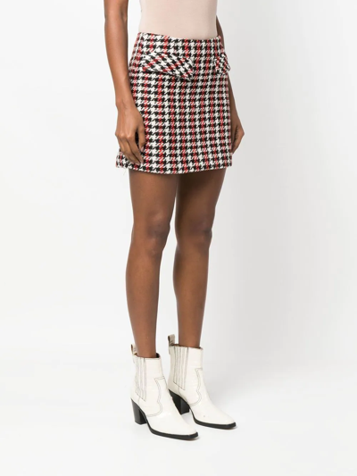 Shop Baum Und Pferdgarten Houndstooth A-line Mini Skirt In Red