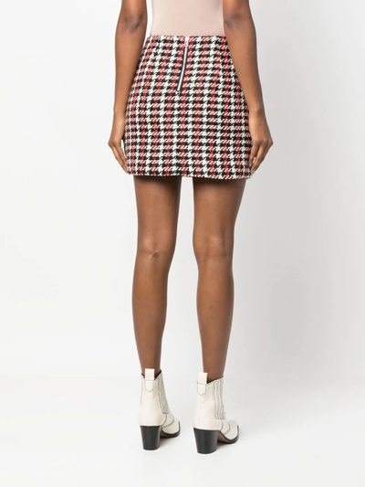 Shop Baum Und Pferdgarten Houndstooth A-line Mini Skirt In Red