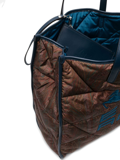 Shop Etro Paisley-print Quilted Shoulder Bag In Braun