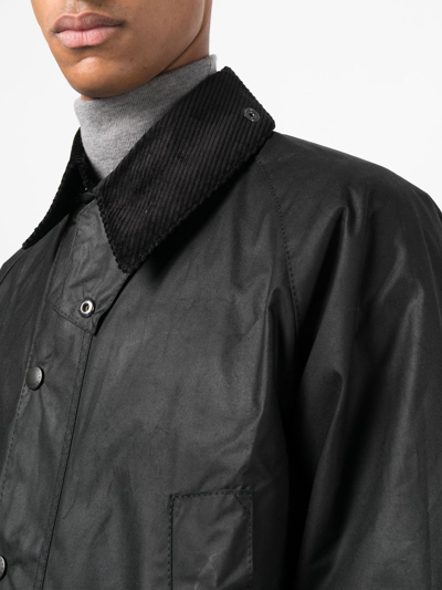 Barbour Bedale Waxed Cotton Jacket In Schwarz