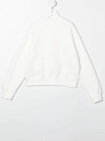 Shop Palm Angels Teddy Bear-print Cotton Sweatshirt In Weiss