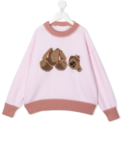 Shop Palm Angels Teddy-bear Knit Jumper In Rosa