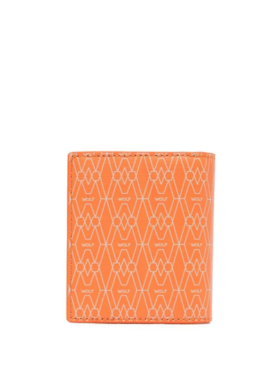 Shop Wolf Logo-print Bi-fold Cardholder In Orange
