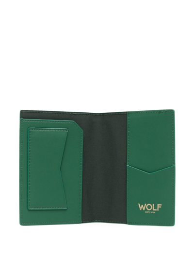 Wolf Logo Print Bi-fold Cardholder In Grün