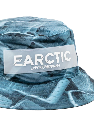Shop Emporio Armani Graphic-print Bucket Hat In Blau