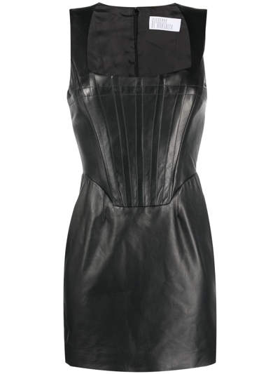 Shop Giuseppe Di Morabito Corset-style Leather Minidress In Black