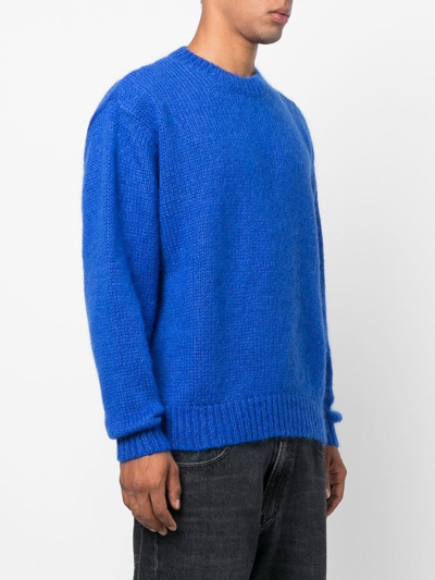 Shop Represent Oversized Mohair-wool Blend Jumper In Blau