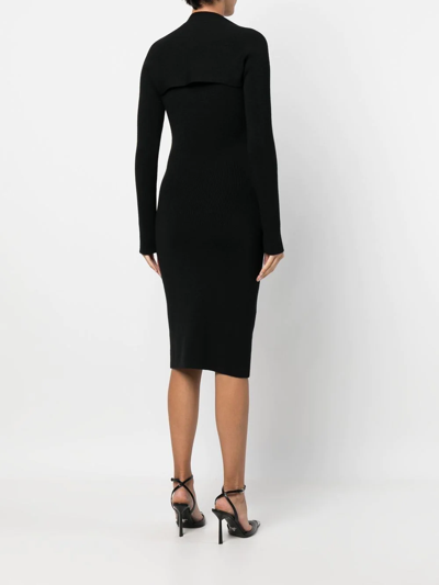 Shop Tom Ford Cut-out Ribbed Midi Dress In Schwarz