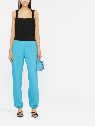 Attico Sofia Knitted Sleeveless Top In Schwarz