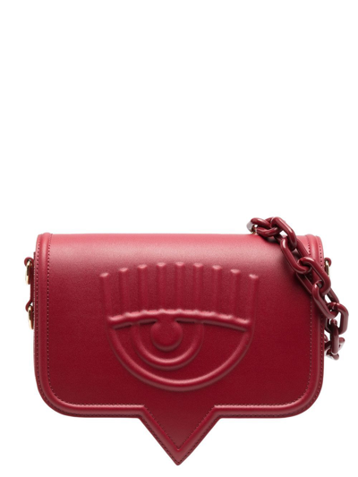 Shop Chiara Ferragni Logo-embossed Shoulder Bag In Rot