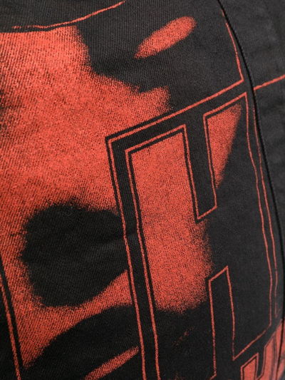 Raf Simons Graphic-print Shoulder Bag In Schwarz