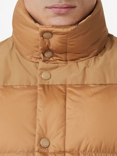 Shop Burberry Detachable-sleeves Hooded Puffer Jacket In Braun