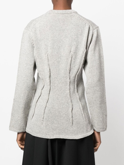 Shop Comme Des Garçons Exposed-seam Wool Jumper In Grau