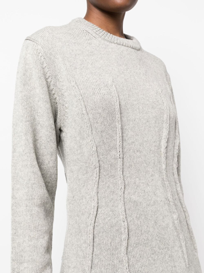 Shop Comme Des Garçons Exposed-seam Wool Jumper In Grau