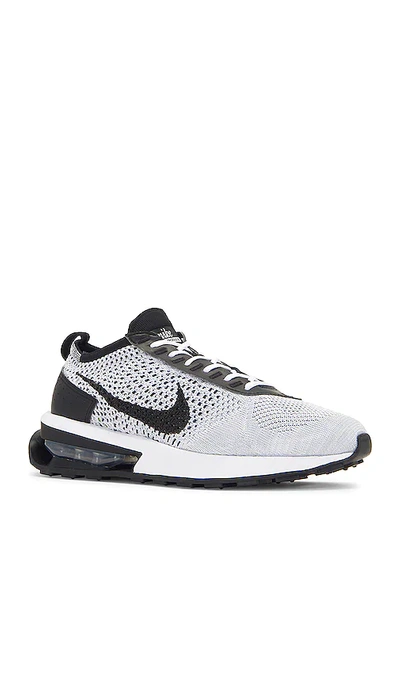 Shop Nike Air Max Flyknit Racer In Pure Platinum  Black  & White