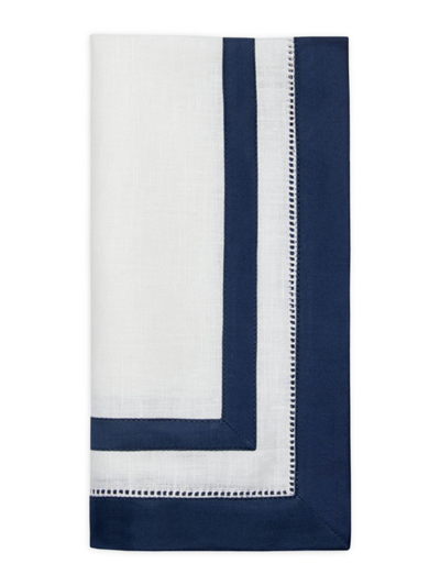 Shop Sferra Filo 2-piece Tip Towel Set In White Navy