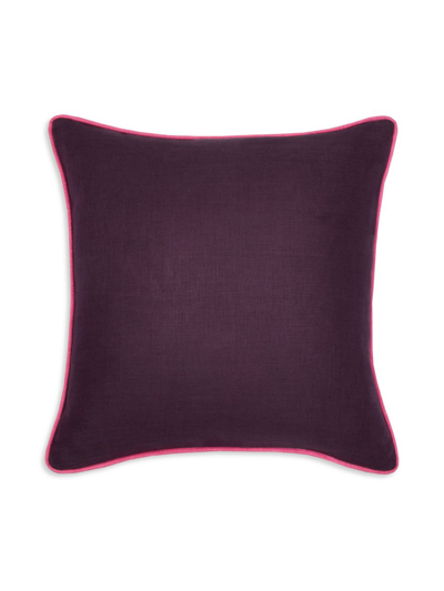 Shop Sferra Manarola Linen Decorative Pillow In Auburn Flamingo