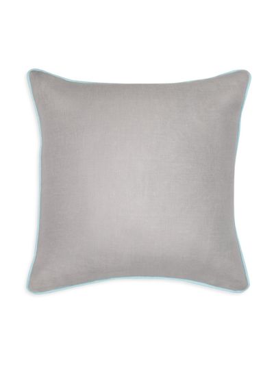 Shop Sferra Manarola Linen Decorative Pillow In Grey Clear Water