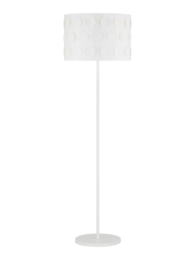 Shop Kate Spade Visual Comfort Studio Dottie Polished Nickel Floor Lamp In Matte White