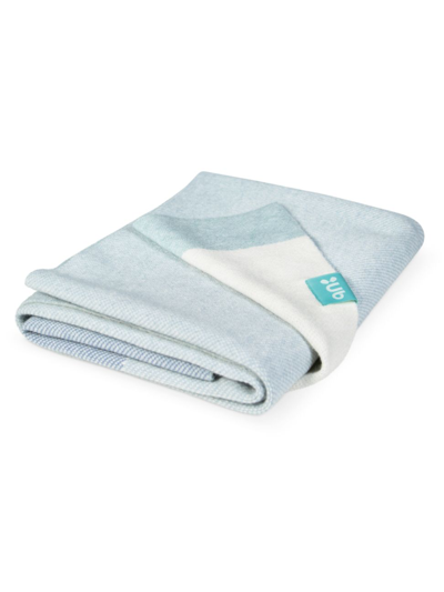 Shop Uppababy Colorblock Knit Blanket In Blue
