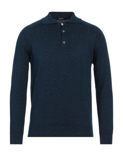 Shop Alpha Studio Man Sweater Midnight Blue Size 38 Wool, Cotton