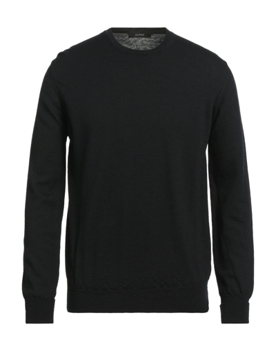Shop Alpha Studio Man Sweater Black Size 46 Wool, Acrylic