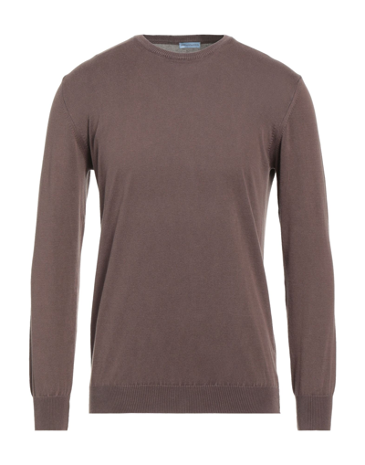 Shop Herman & Sons Man Sweater Brown Size Xxl Cotton
