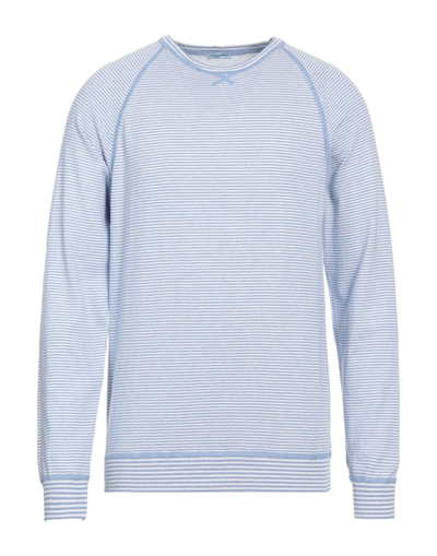 Shop Herman & Sons Man Sweater Azure Size L Cotton In Blue