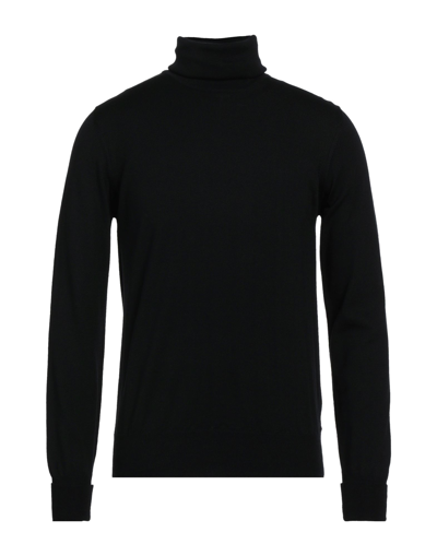 Alpha Studio The Fine Essentials Man Turtleneck Black Size 42 Merino Wool In Black