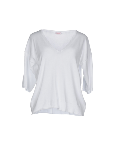 Shop Rossopuro Woman Sweater White Size M Cotton