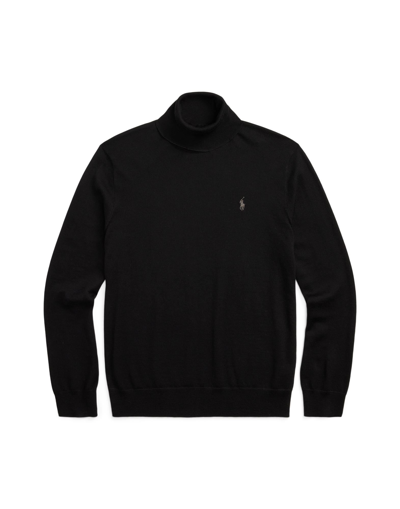 Shop Polo Ralph Lauren Washable Wool Turtleneck Sweater Man Turtleneck Black Size M Wool