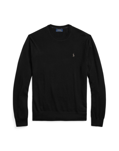 Shop Polo Ralph Lauren Man Sweater Black Size L Merino Wool