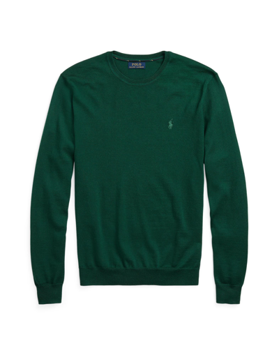 Shop Polo Ralph Lauren Man Sweater Emerald Green Size Xxl Merino Wool