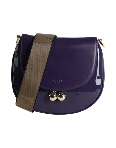 Shop Furla Handbags In Dark Purple