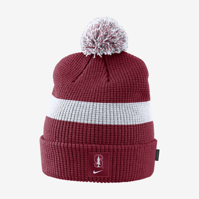 Shop Nike Unisex College (stanford) Pom Beanie In Red