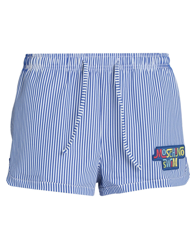 Shop Moschino Woman Beach Shorts And Pants Blue Size L Polyester, Polyamide, Elastane