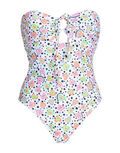 Shop Moschino Woman One-piece Swimsuit White Size 4 Polyester, Elastane