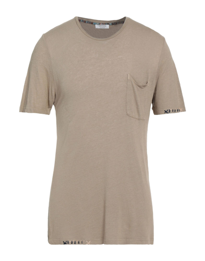 Shop Sseinse Man T-shirt Khaki Size Xl Linen, Viscose In Beige