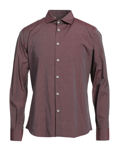 Shop Alessandro Dell'acqua Man Shirt Mauve Size 16 Cotton, Elastic Fibres In Purple