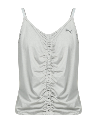 Shop Puma Woman Tank Top Light Grey Size L Polyester, Elastane