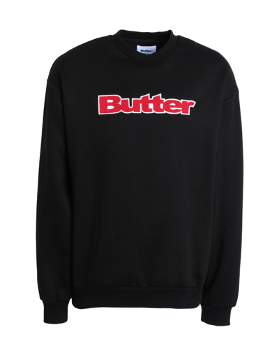 Shop Butter Goods Chenille Logo Crewneck Man Sweatshirt Black Size Xl Cotton, Polyester