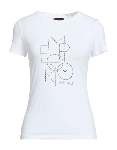 Shop Emporio Armani Woman T-shirt White Size 2 Cotton, Elastane